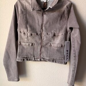 PTCL Women's Washed Gray Jean Jacket